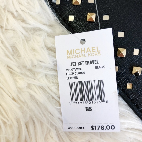 Michael Kors Jet Set Travel Studded Zip Clutch LG - Picture 8 of 8